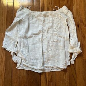 Bailey 44 Cream Off-Shoulder Blouse 3/4 sleeves